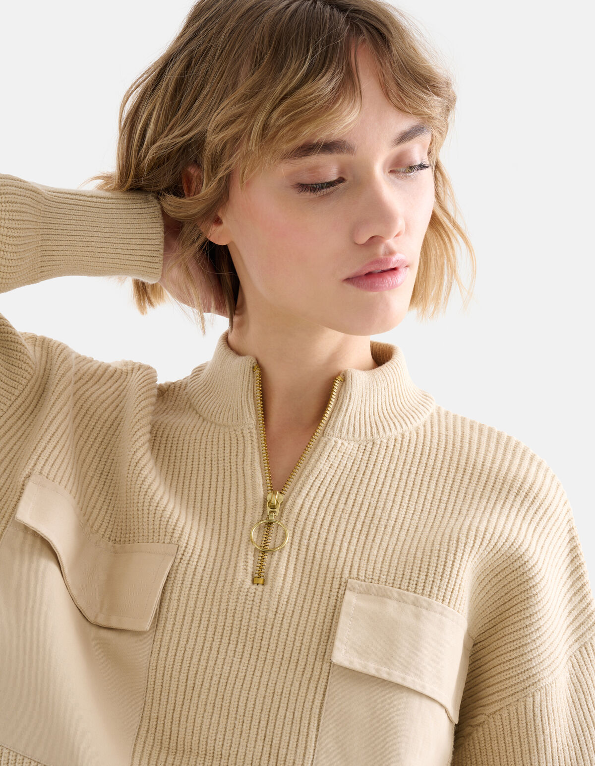 Cargo Gebreide Trui Beige SHOEBY WOMEN