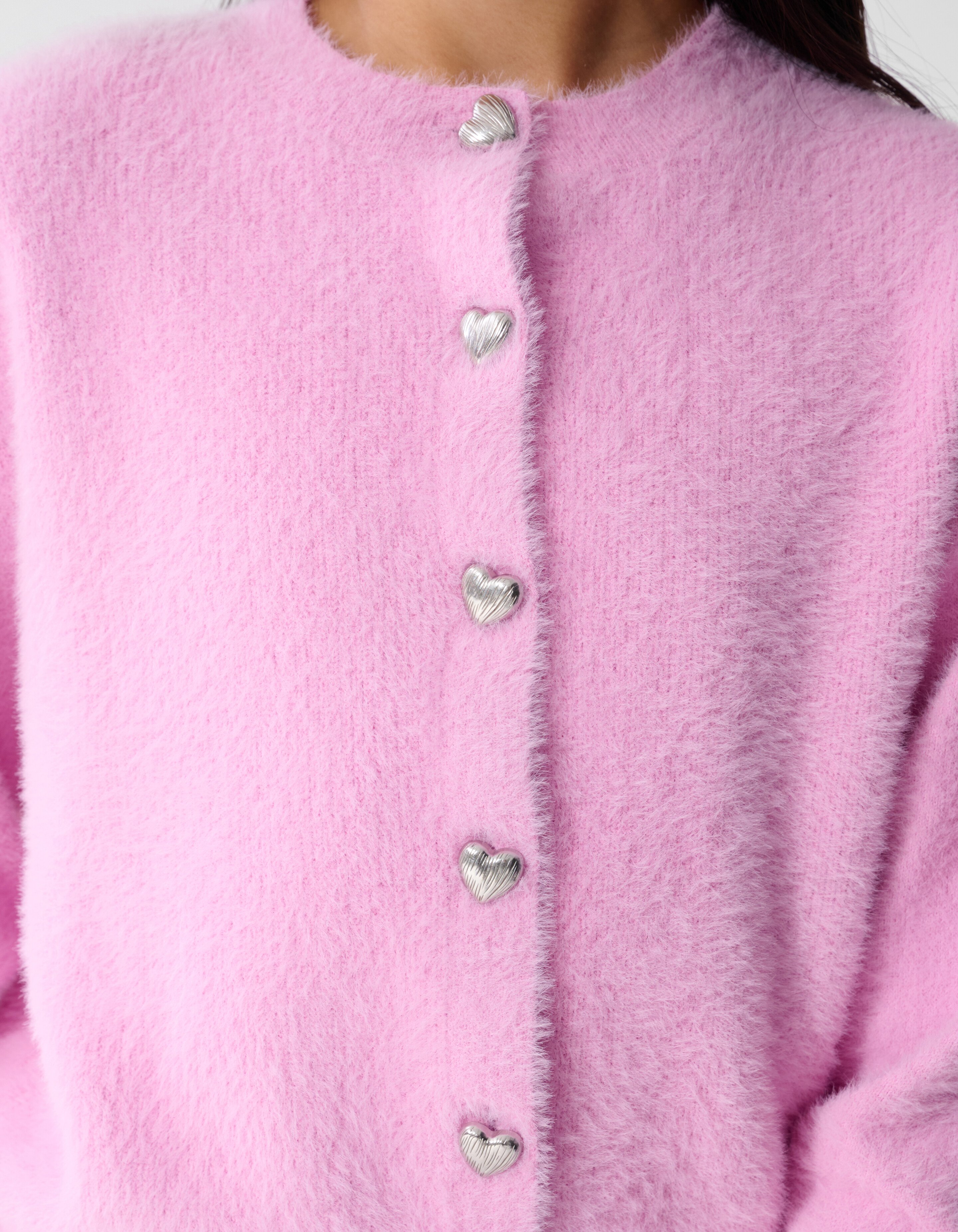 Fluffy Button Vest Roze SHOEBY GIRLS