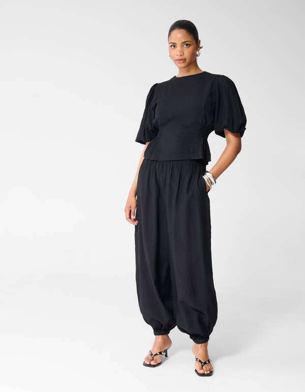 Smock Puff Top Zwart SHOEBY WOMEN