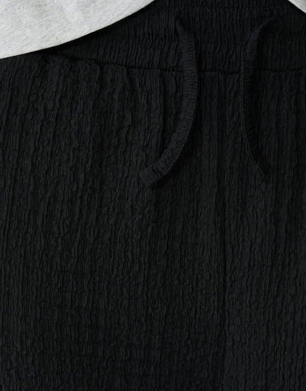 Crinkle Wide Leg Fit Broek Zwart SHOEBY WOMEN