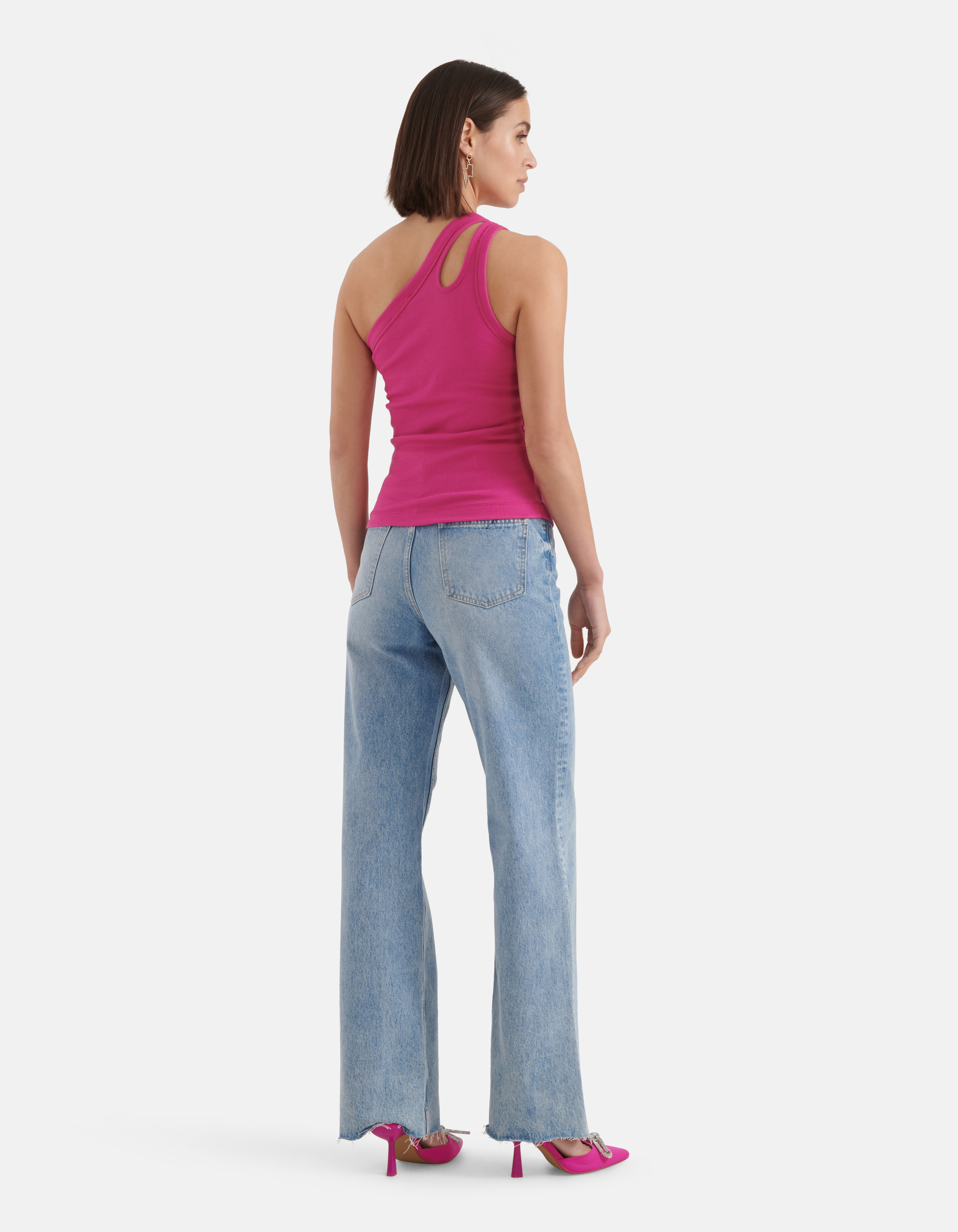Asymmetrische Cut Out Top Roze SHOEBY WOMEN