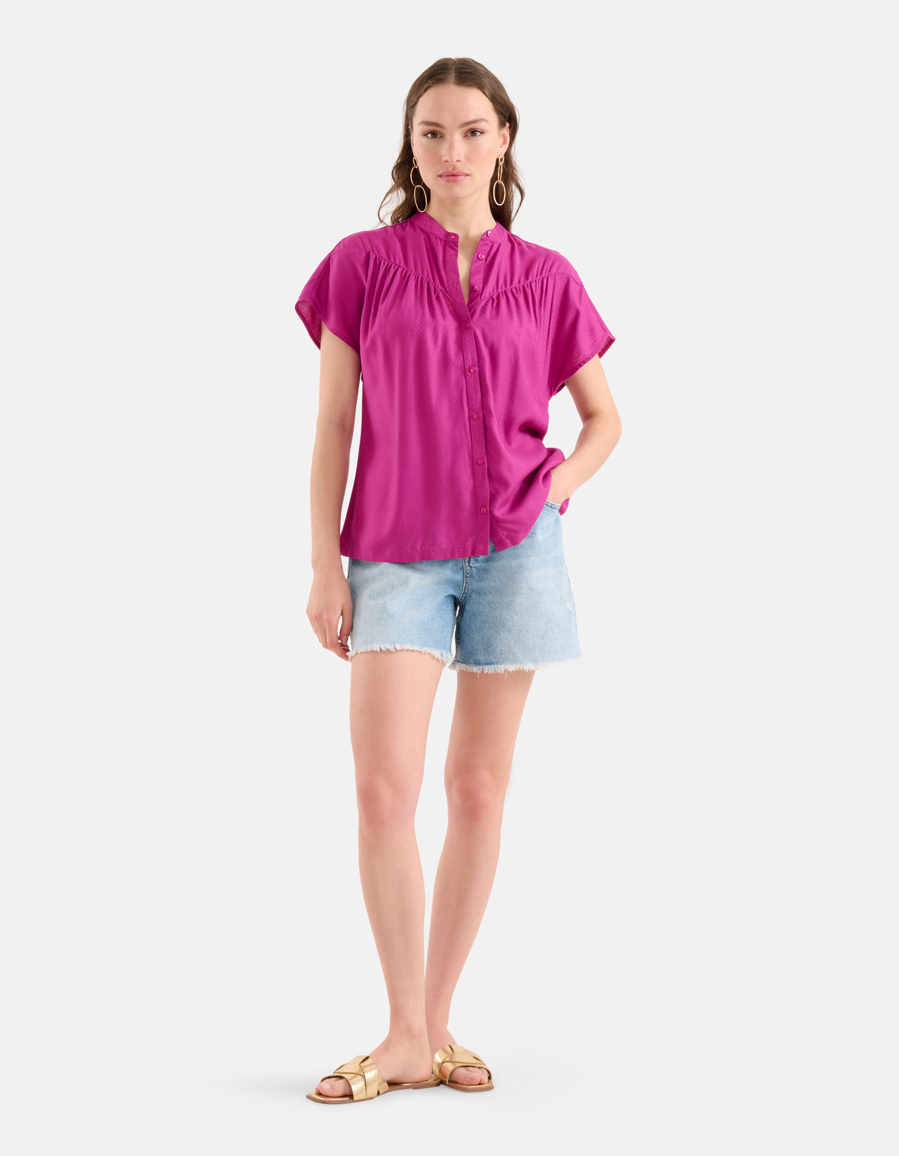 Relaxed Fit Top Donkerroze SHOEBY WOMEN