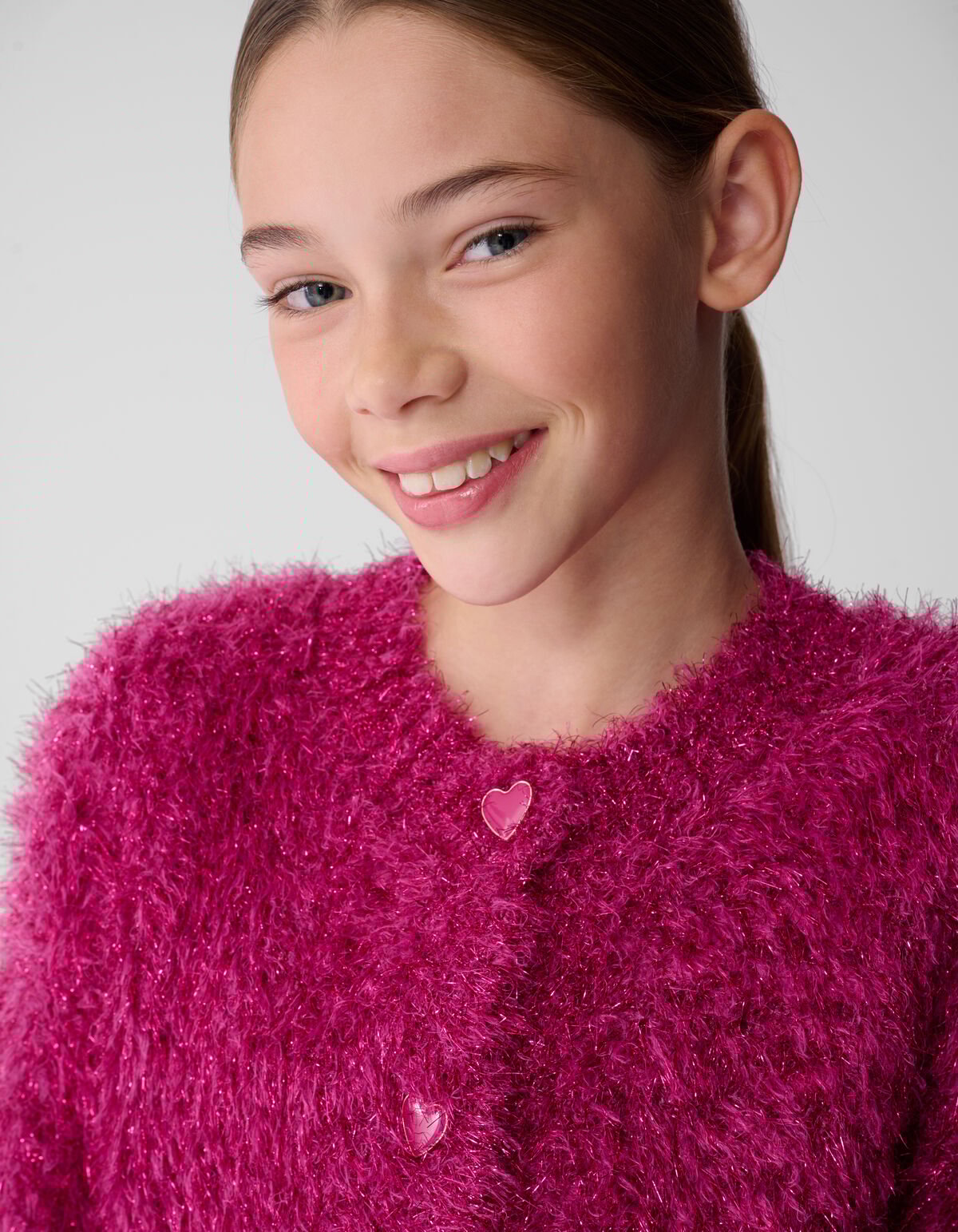 Fluffy Glitter Vest Donkerroze SHOEBY GIRLS