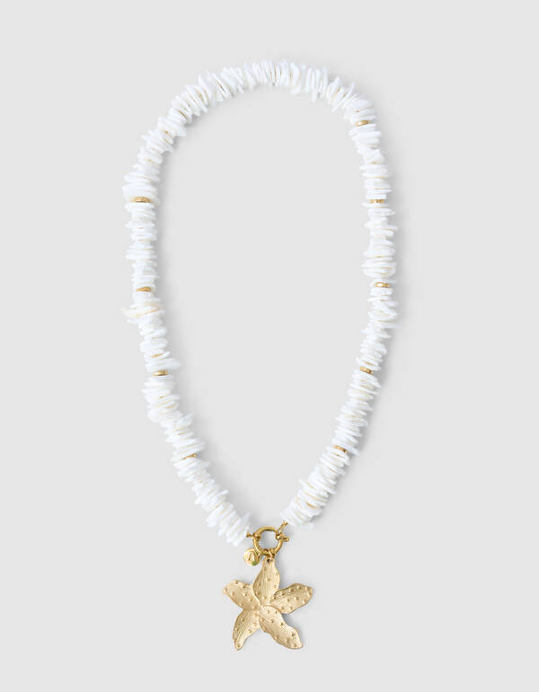 Shell Flower Ketting Gebroken Wit SHOEBY ACCESSOIRES