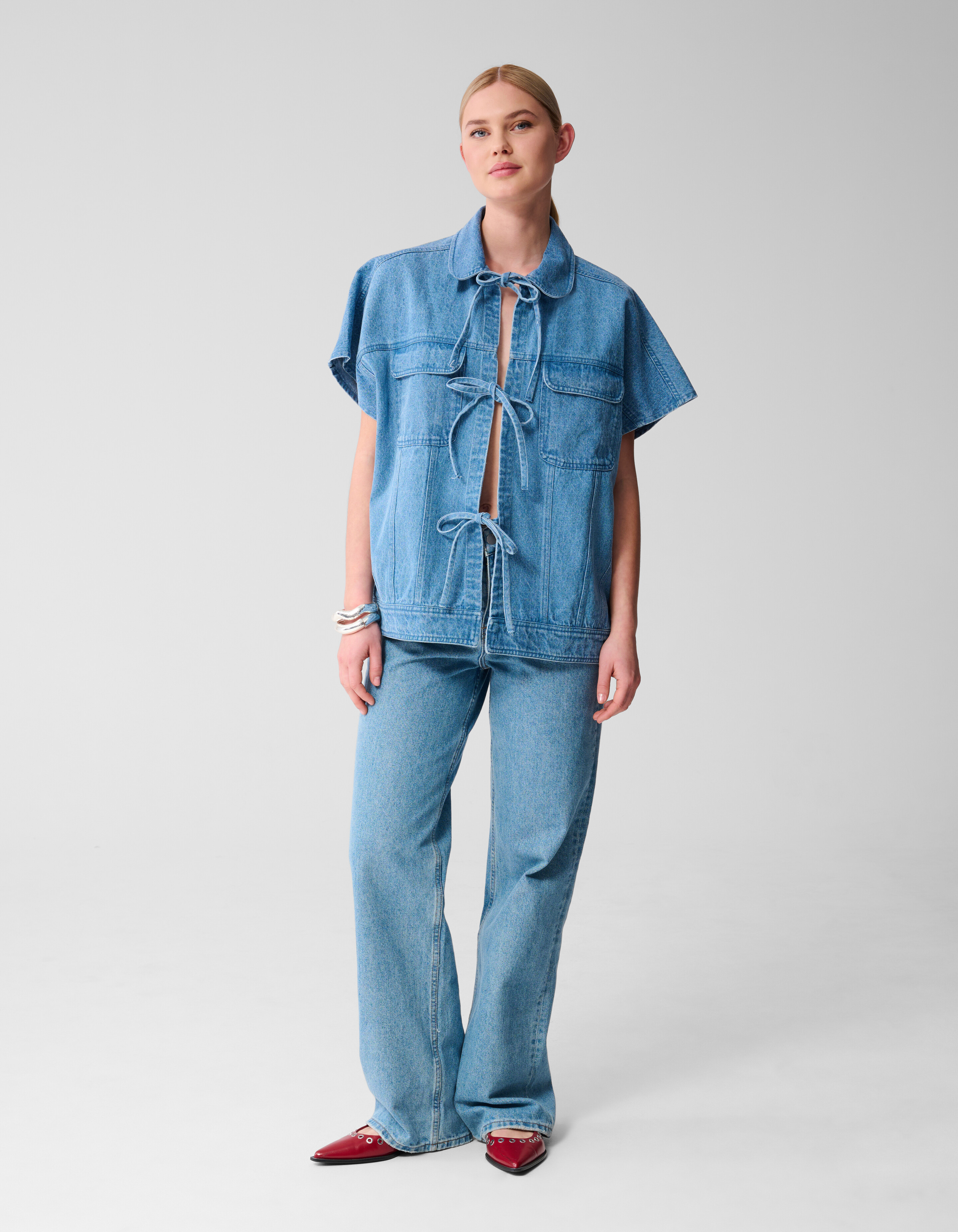 Oversized Denim Gilet Blauw SHOEBY WOMEN