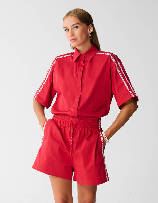 Sporty Tape Short Rood SHOEBY WOMEN