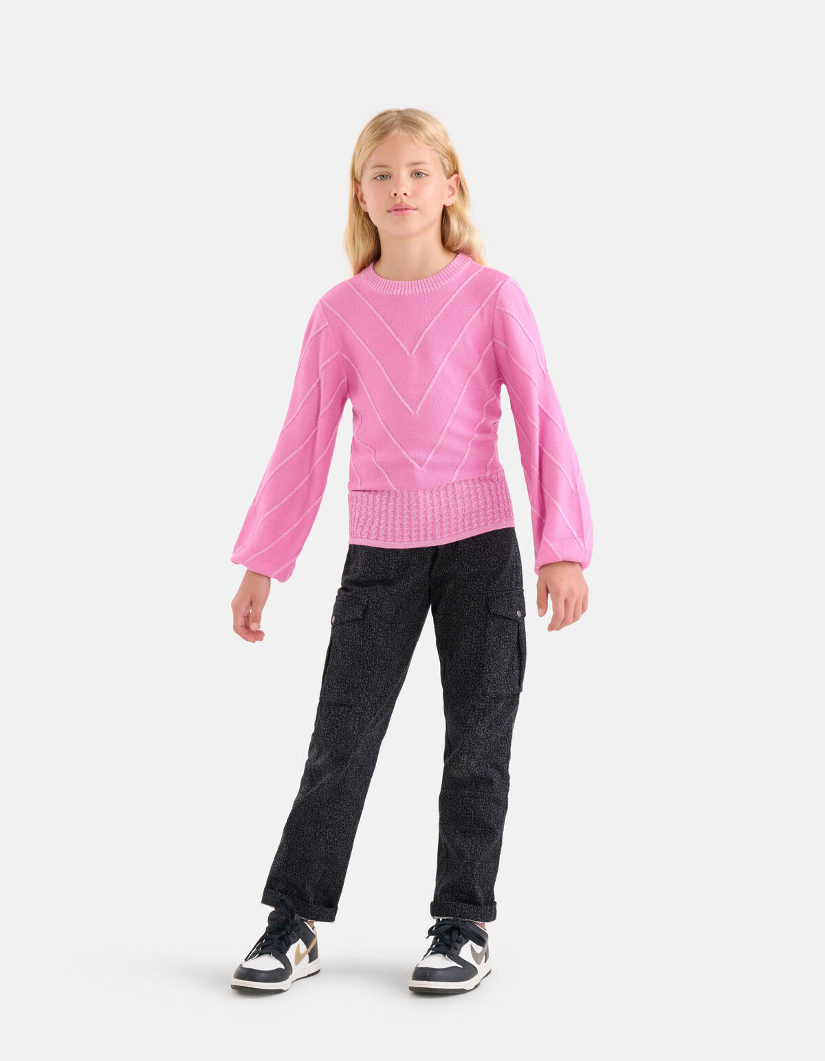 Leopard Print Cargo Broek Donkergrijs SHOEBY GIRLS