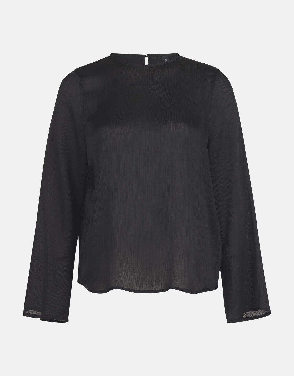 Crinkle Chiffon Top Zwart SHOEBY WOMEN