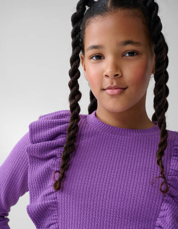 Kabel Ruffle Top Paars SHOEBY GIRLS