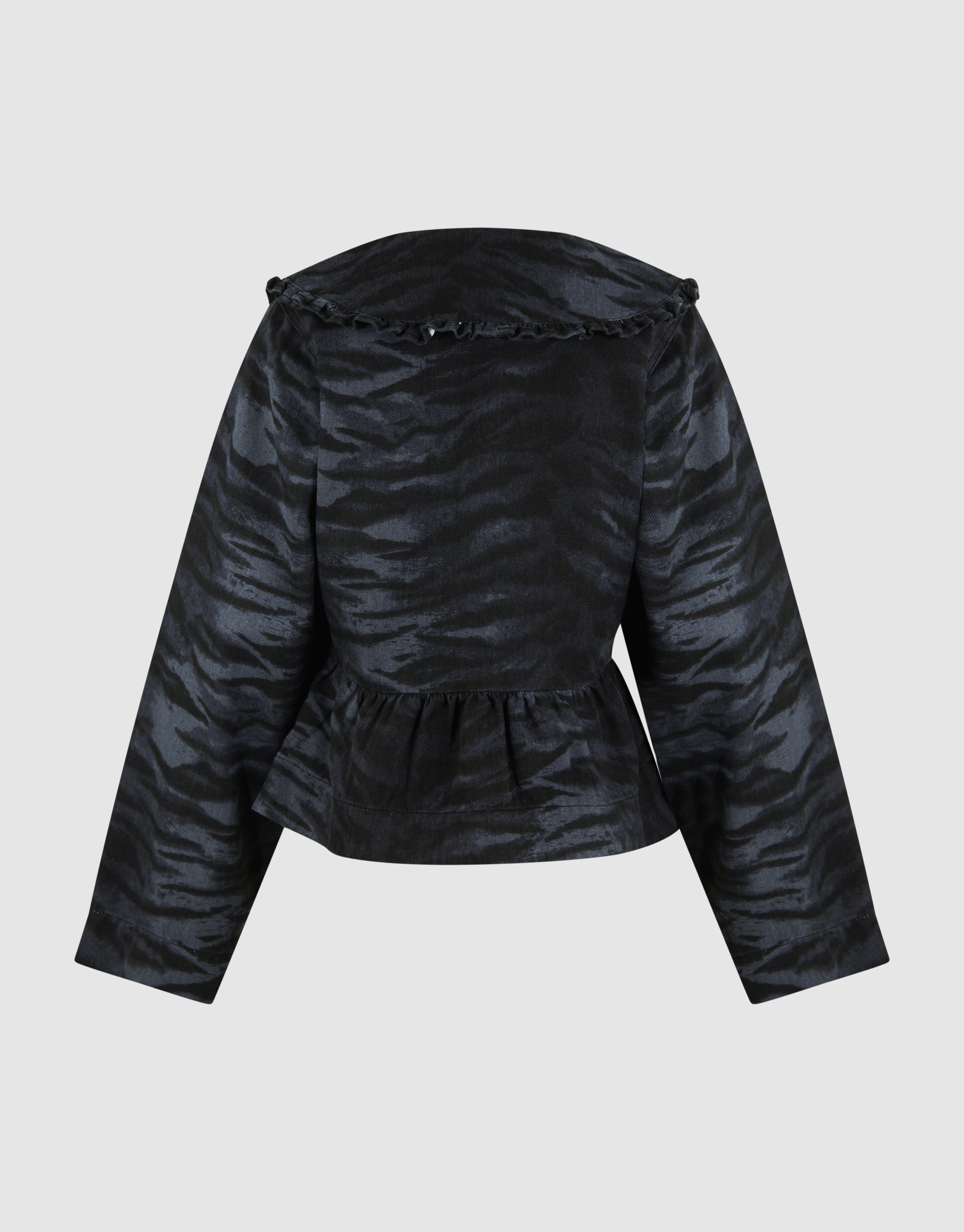 Tijger Collar Blouse Donkergrijs SHOEBY WOMEN