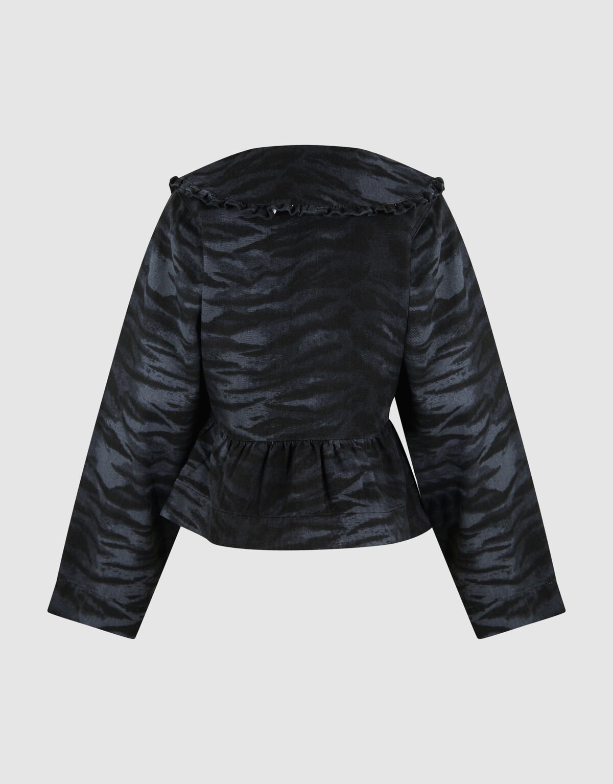 Tijger Collar Blouse Donkergrijs SHOEBY WOMEN