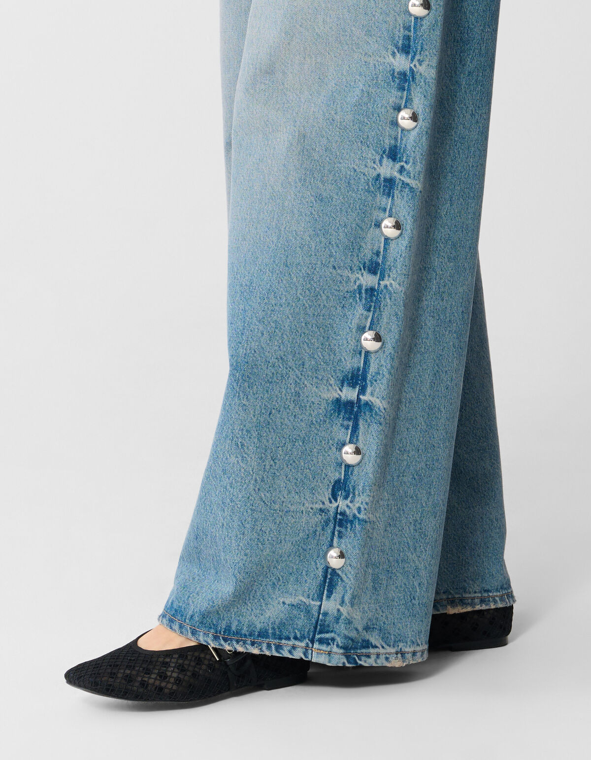 Big Stud Wide Leg Fit Jeans Mediumstone SHOEBY WOMEN