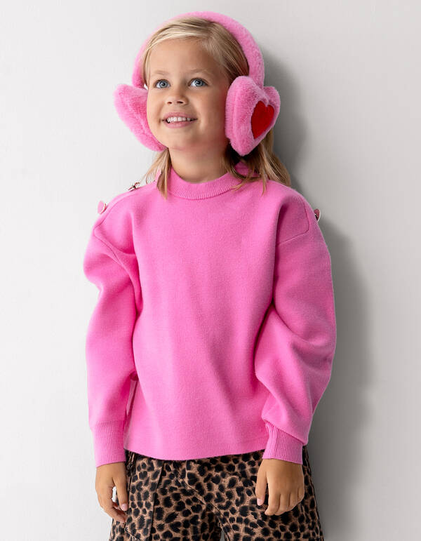 Button Trui Roze SHOEBY GIRLS