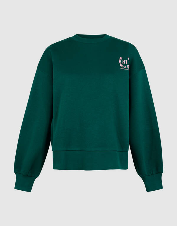 Social Club Artwork Sweater Donkergroen SHOEBY WOMEN