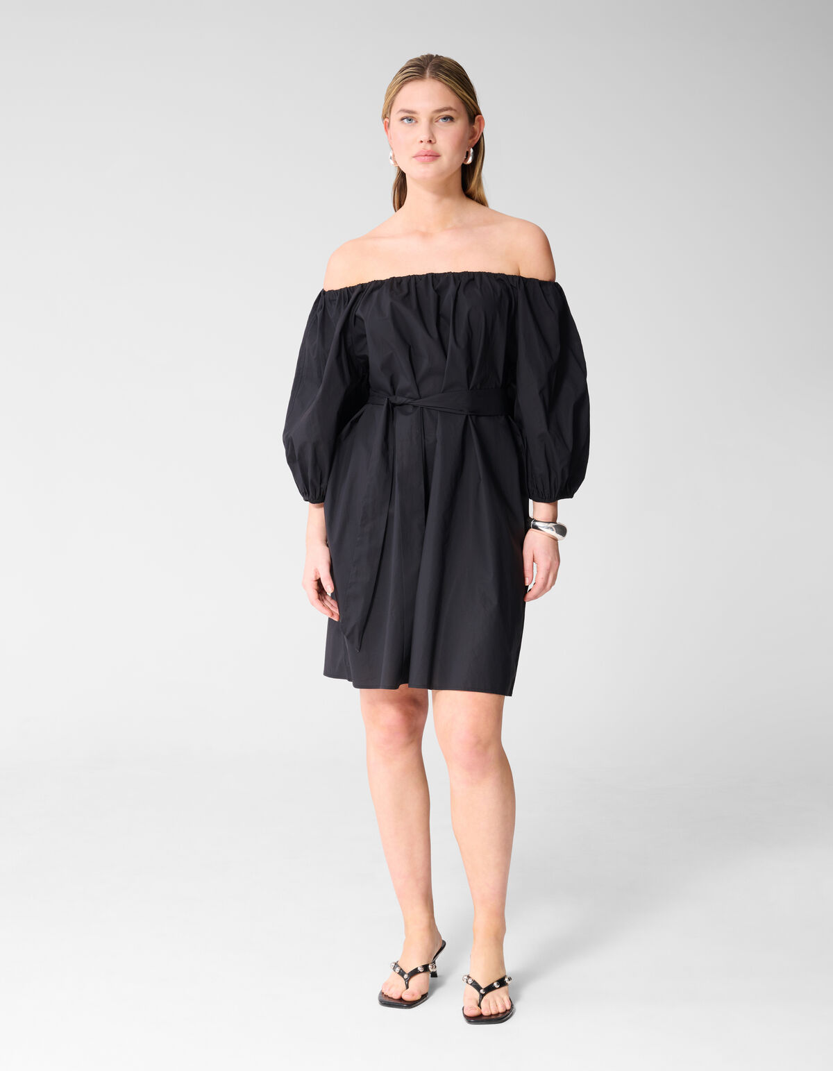 Off Shoulder Mini Jurk Zwart SHOEBY WOMEN