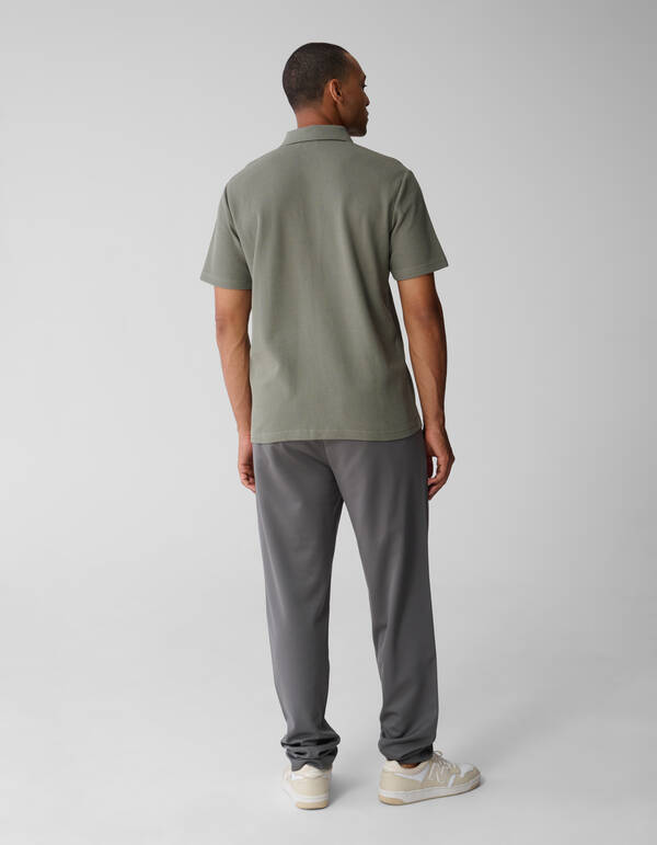 Structuur Jersey Polo Donkergroen SHOEBY MEN