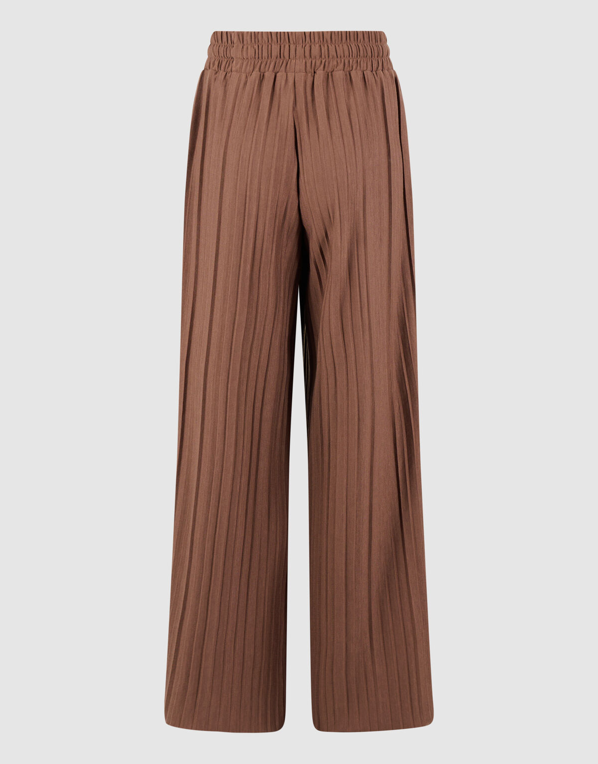 Pliss&eacute; Wide Leg Broek Bruin SHOEBY GIRLS