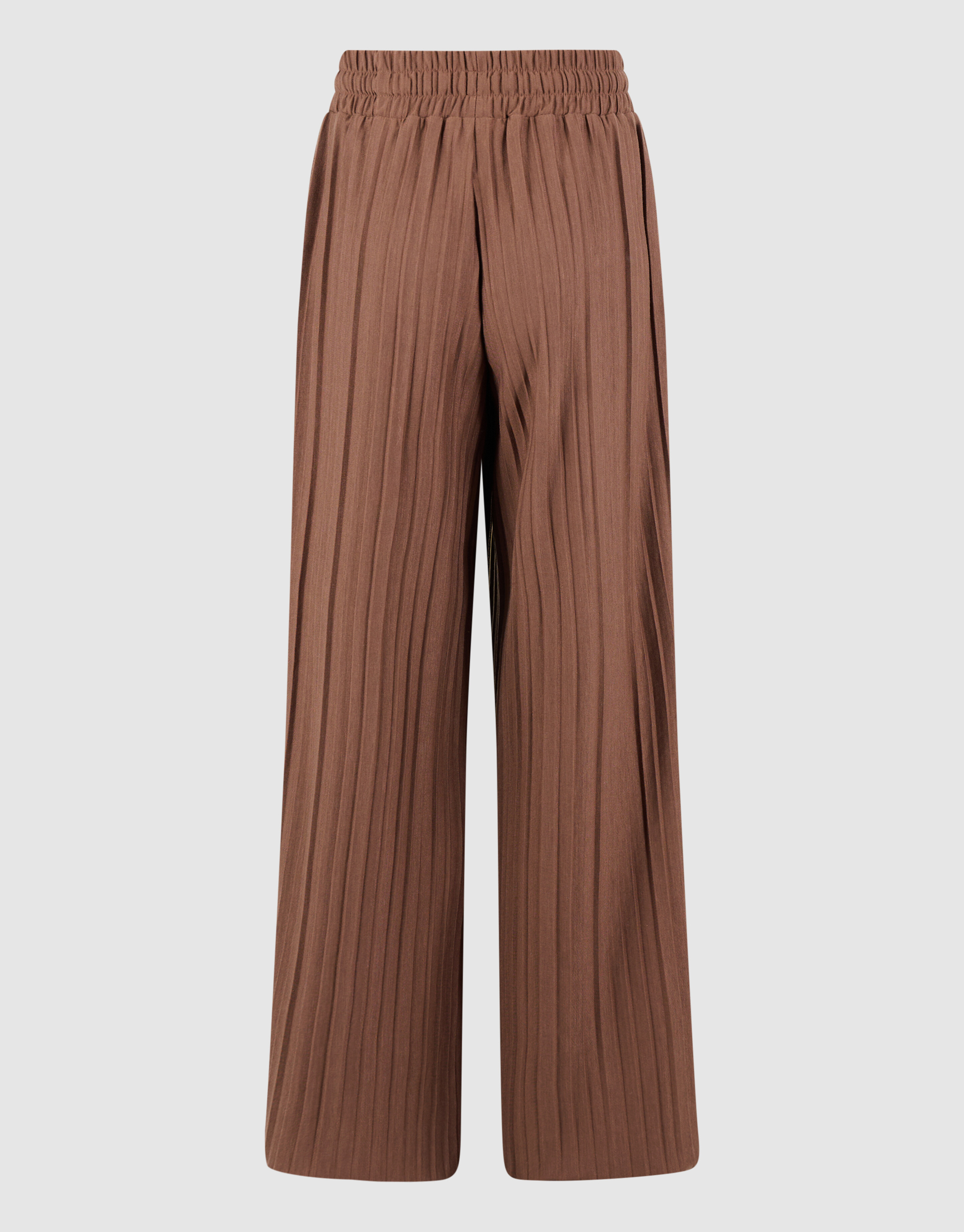 Pliss&eacute; Wide Leg Broek Bruin SHOEBY GIRLS