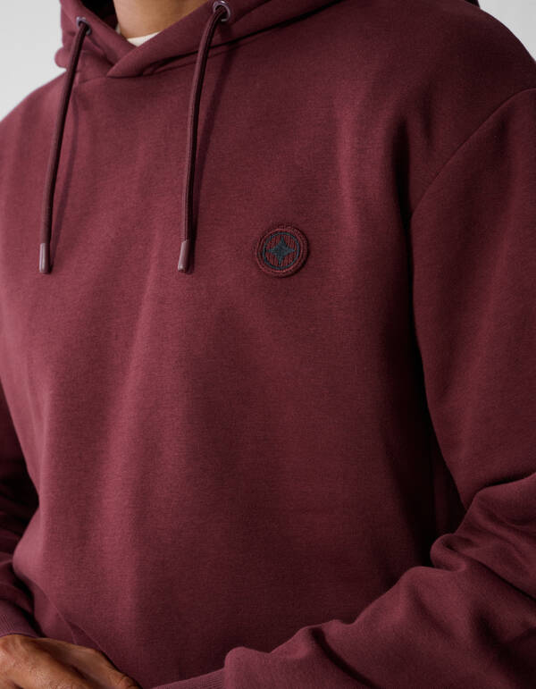 Embroidery Hoodie Donkerrood SHOEBY MEN