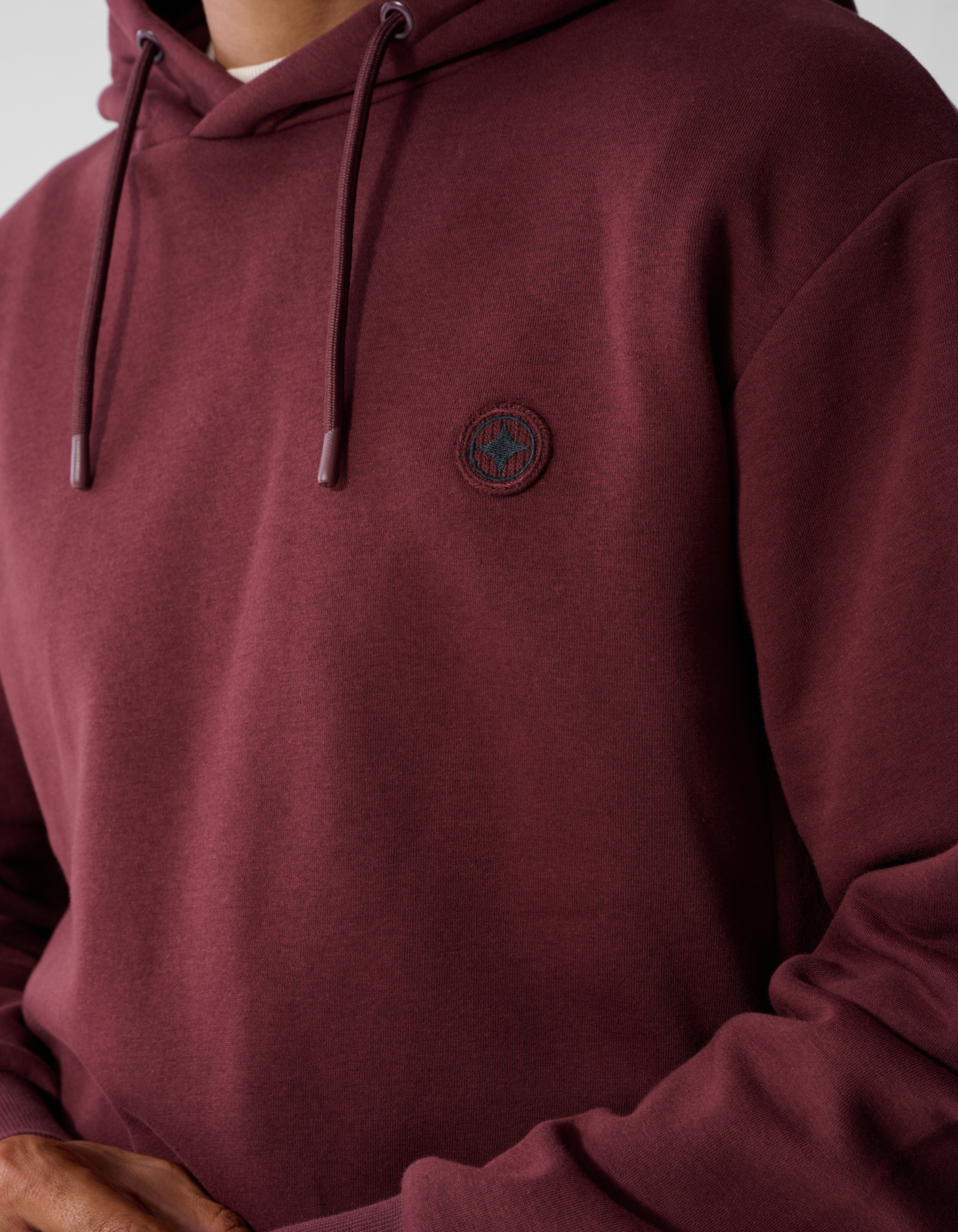 Embroidery Hoodie Donkerrood SHOEBY MEN