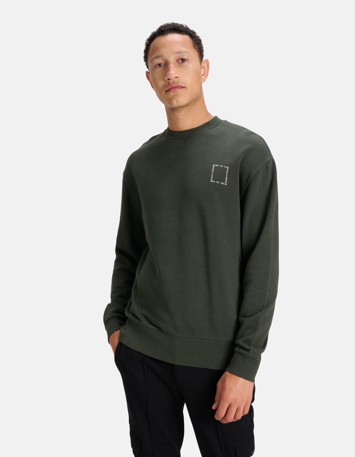 Print Sweater Donkergroen SHOEBY MEN