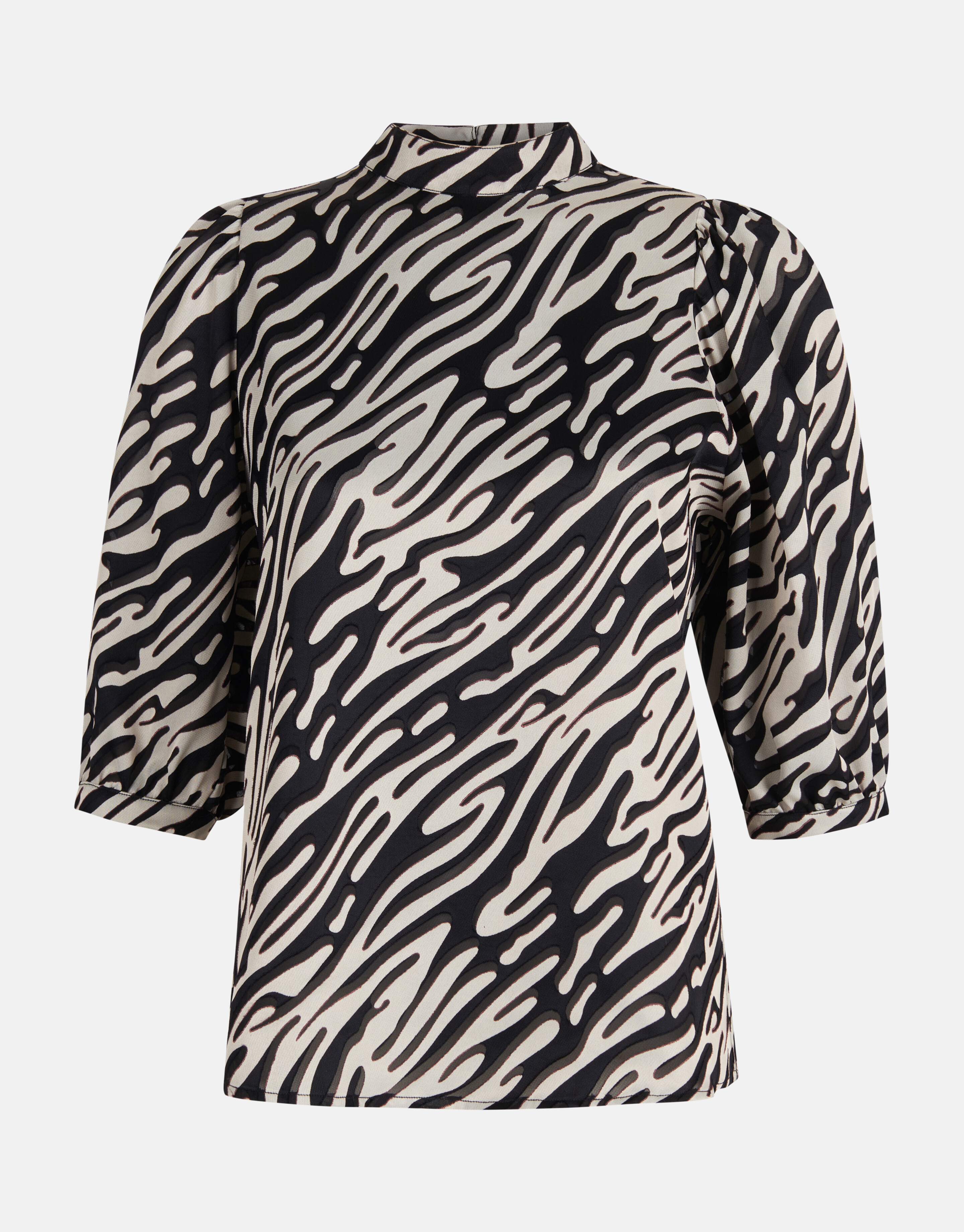 Zebra Burn Out Top Zwart/Wit SHOEBY WOMEN