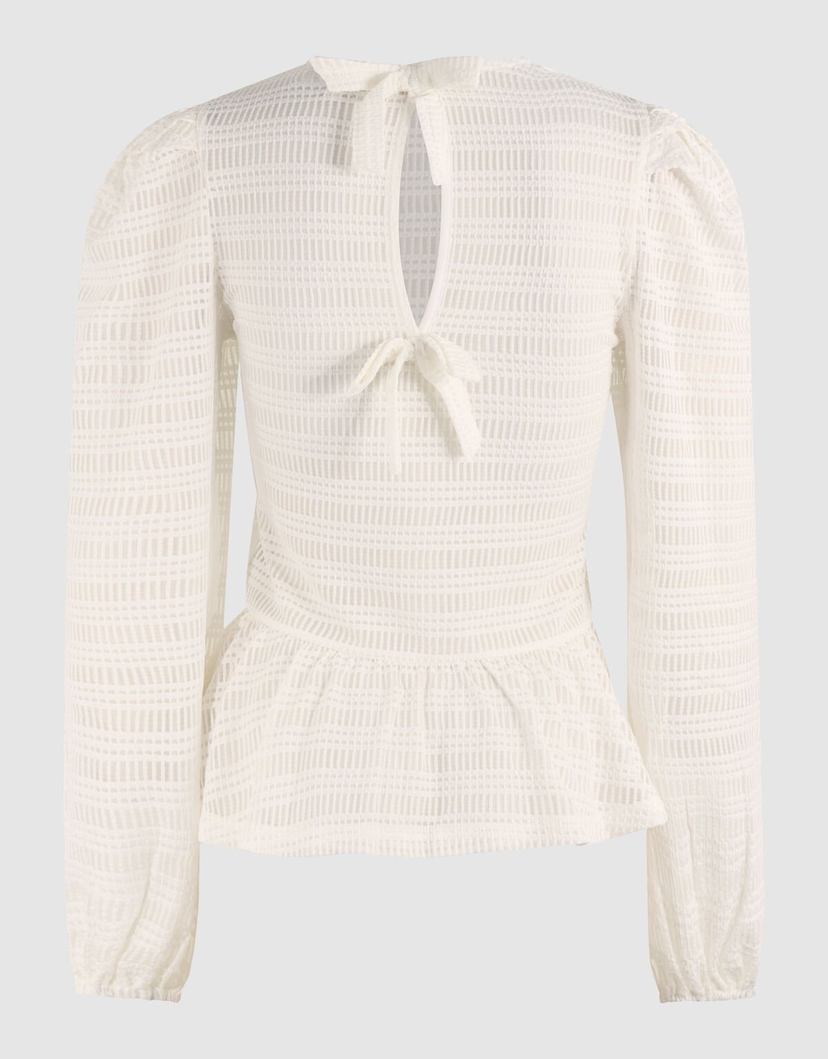 Mesh Structuur Blouse Gebroken Wit SHOEBY WOMEN