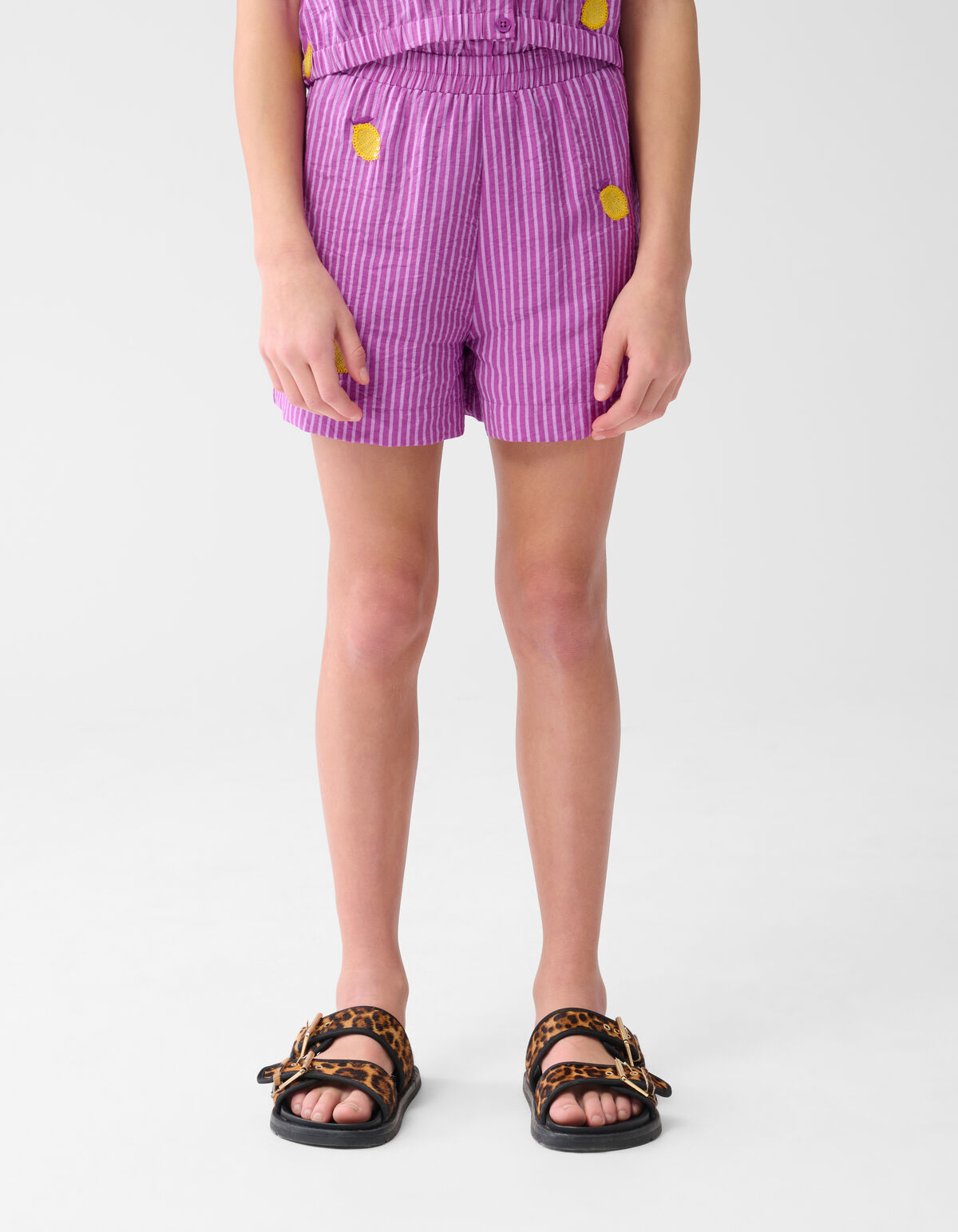 Lemon Pinstripe Short Paars SHOEBY GIRLS