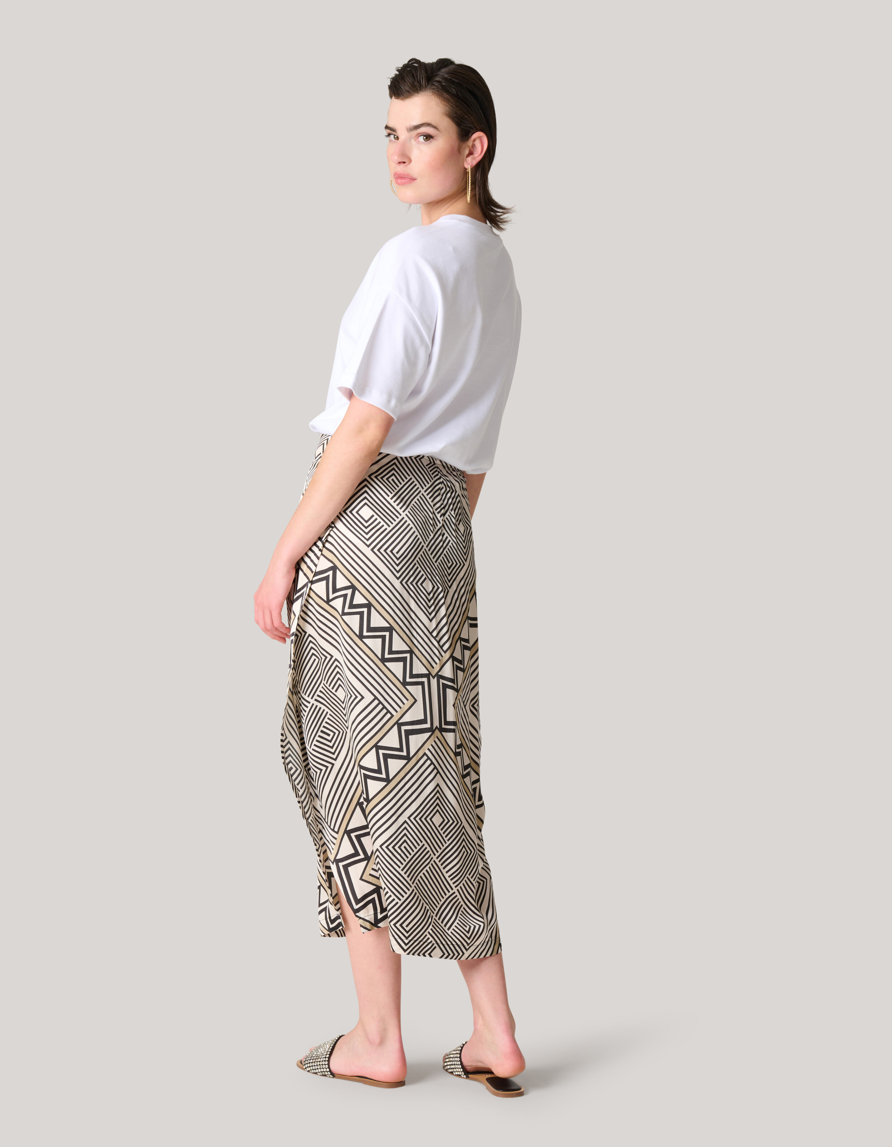 Printed Maxi Rok Gebroken Wit SHOEBY WOMEN