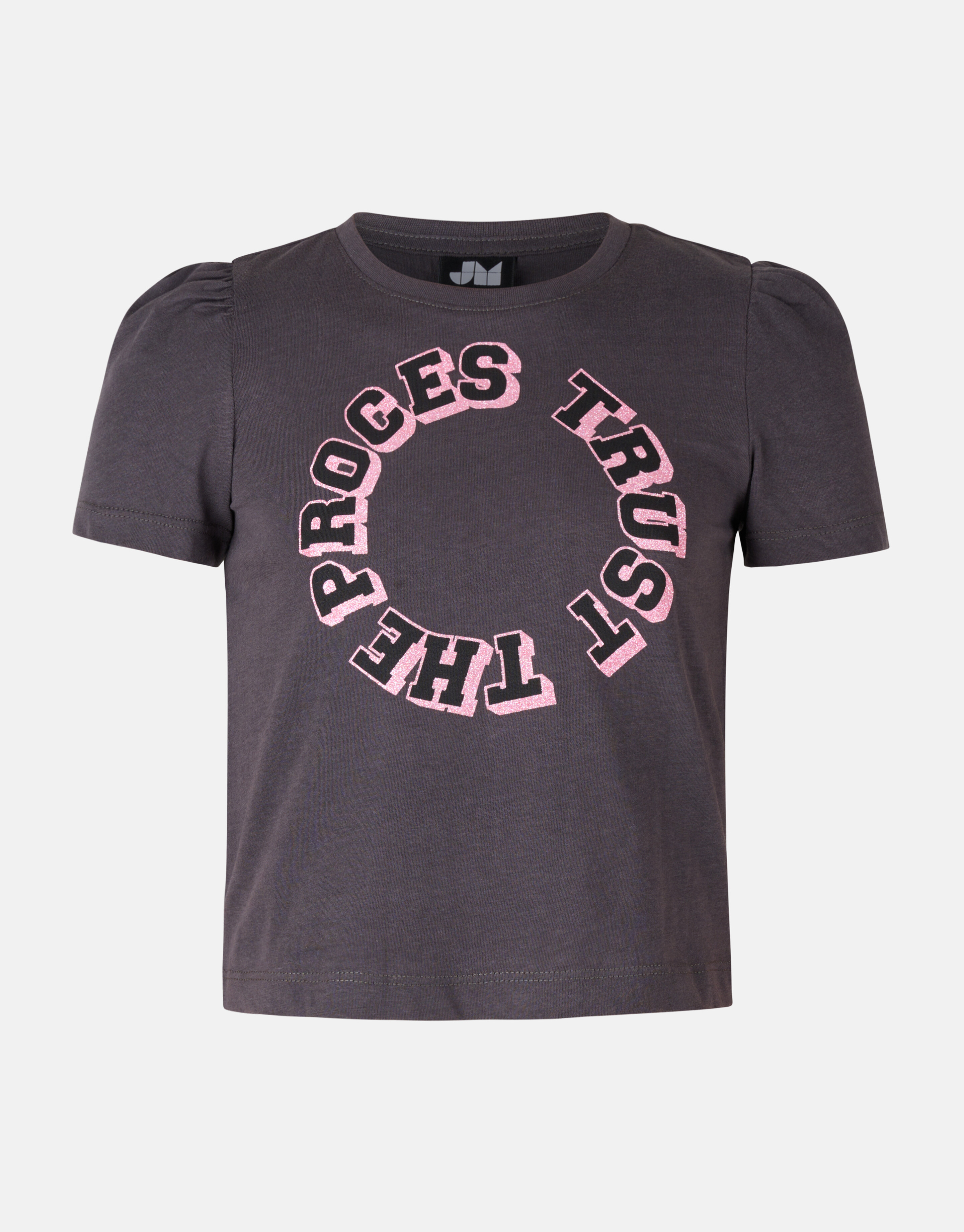 Glitter Pofmouwen T-shirt Donkergrijs JILL&MITCH