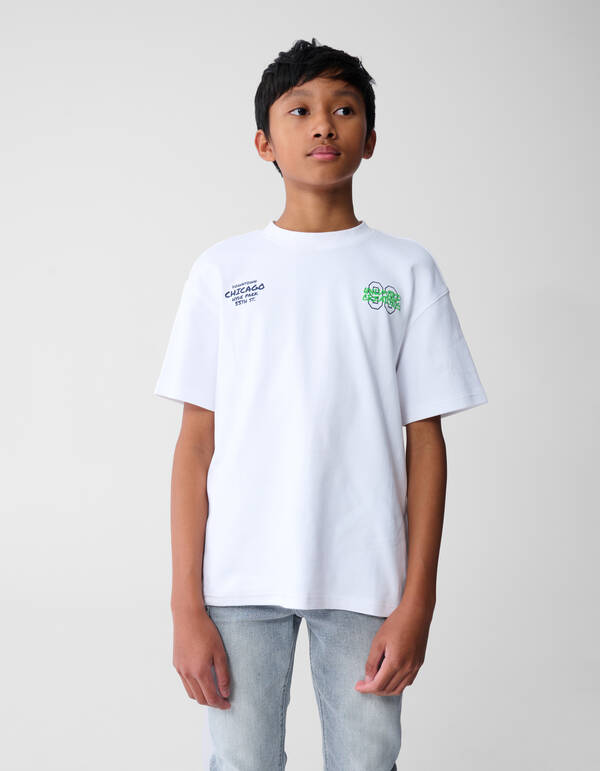 Downtown Artwork T-shirt Wit SHOEBY BOYS