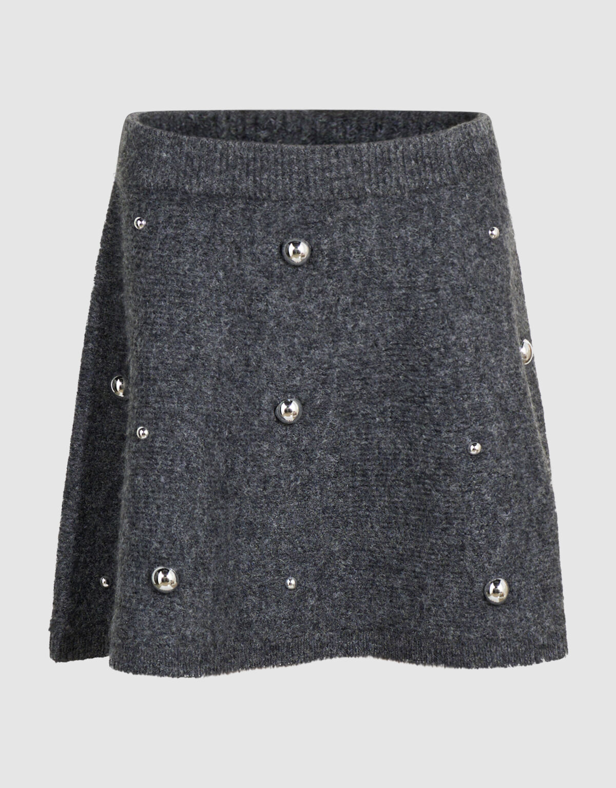 Gebreide Studded Mini Rok Grijs SHOEBY GIRLS