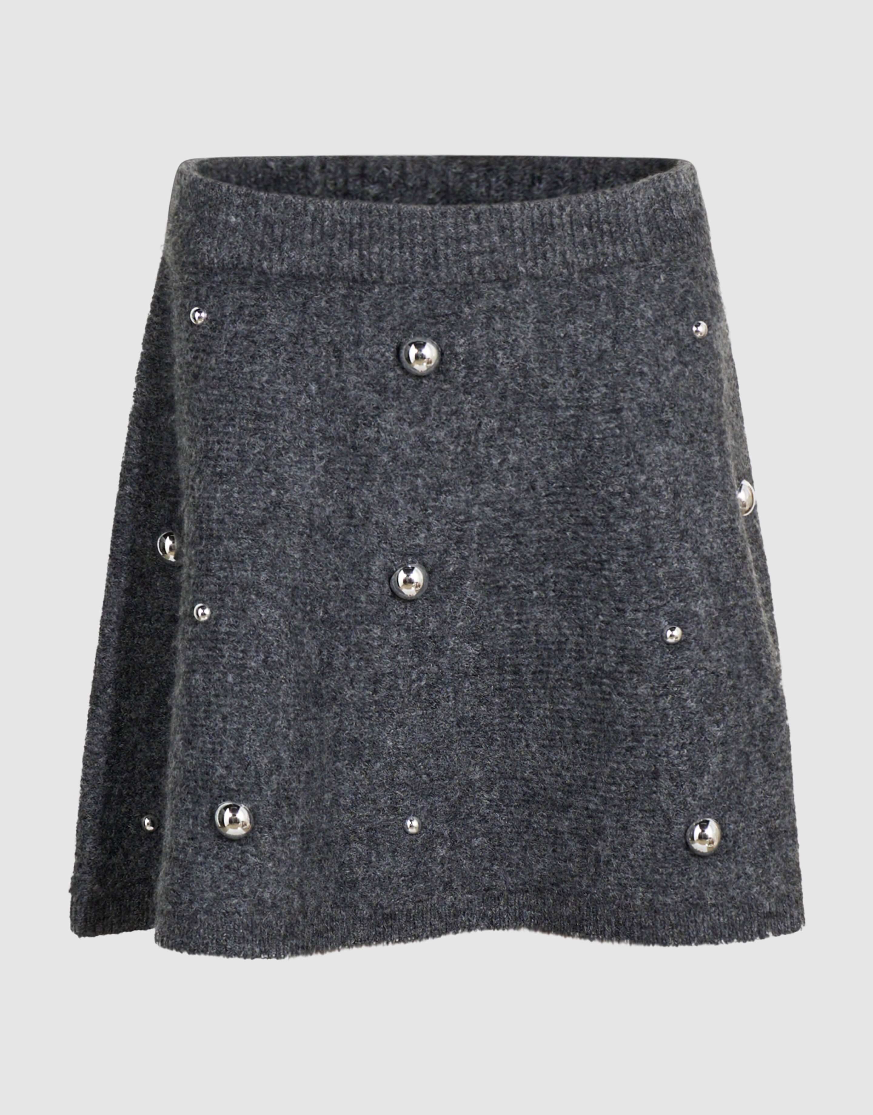Gebreide Studded Mini Rok Grijs SHOEBY GIRLS