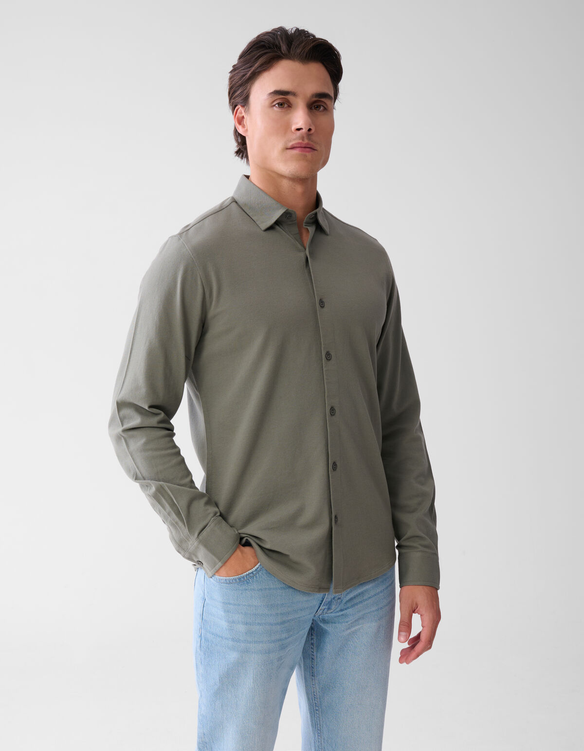 Pique Overhemd Donkergroen SHOEBY MEN