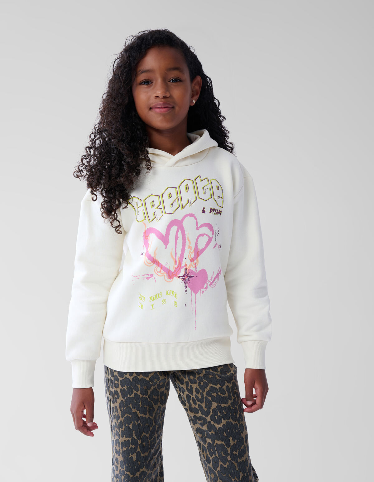 Artwork Hoodie Gebroken Wit SHOEBY GIRLS