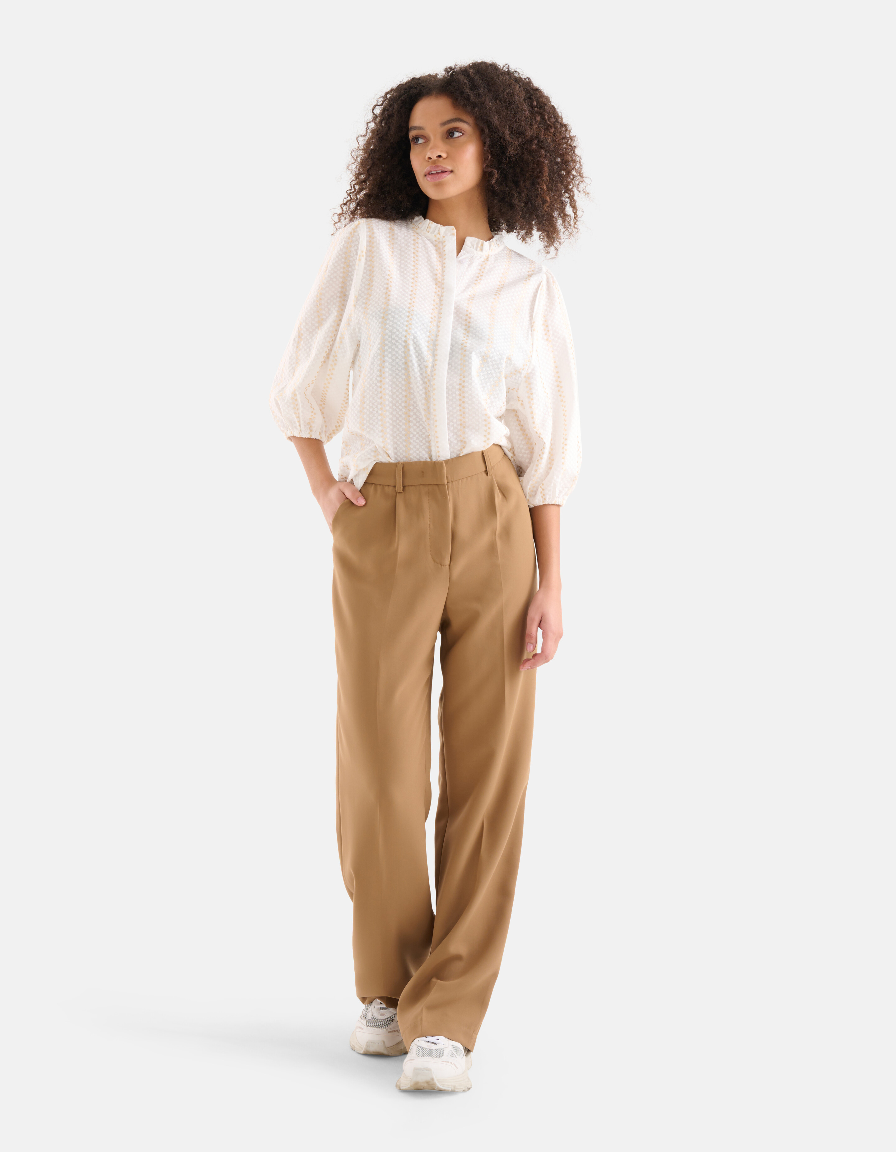 Lurex Detail Blouse Gebroken Wit SHOEBY WOMEN