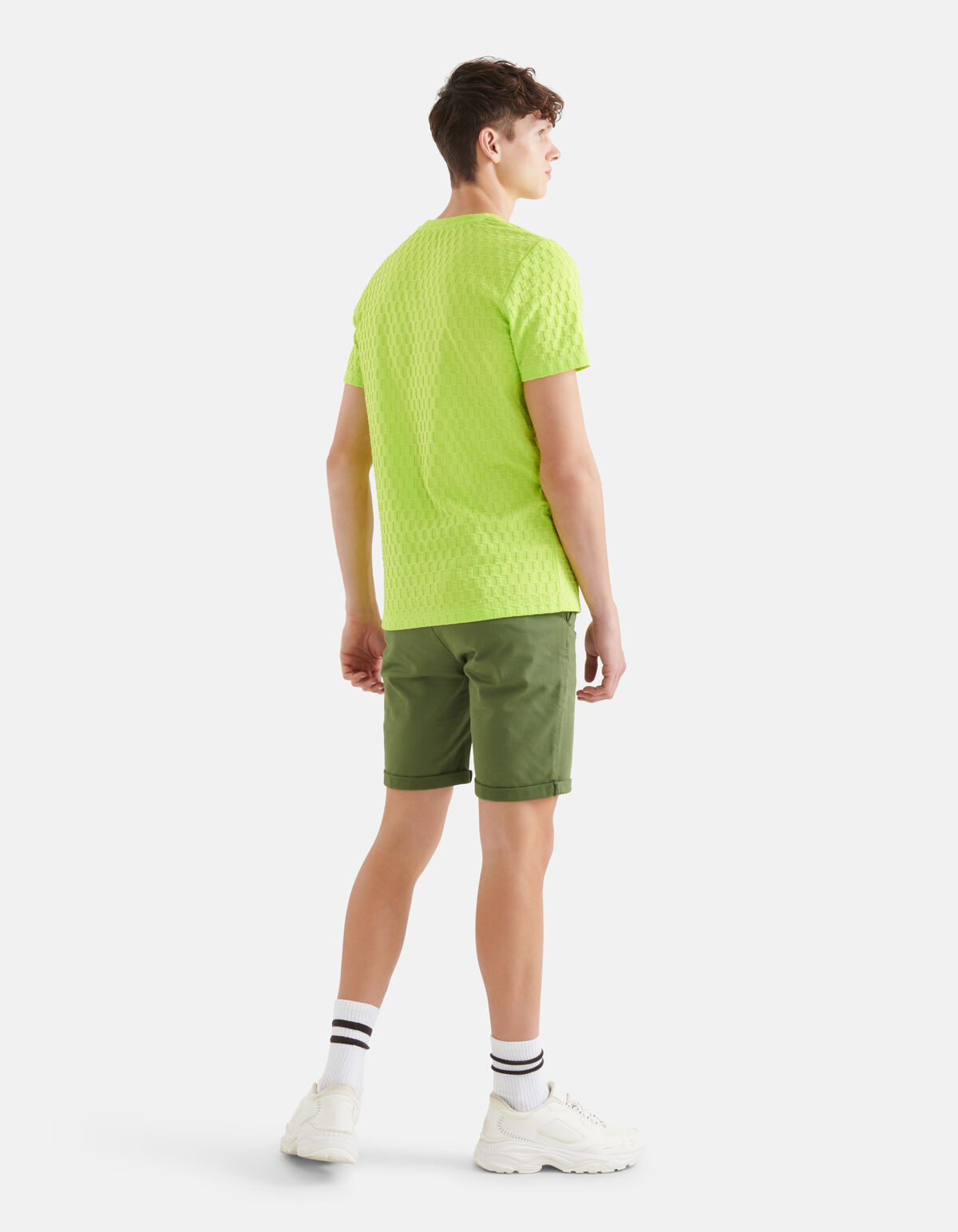 Jacquard Stripe T-shirt Groen SHOEBY MEN