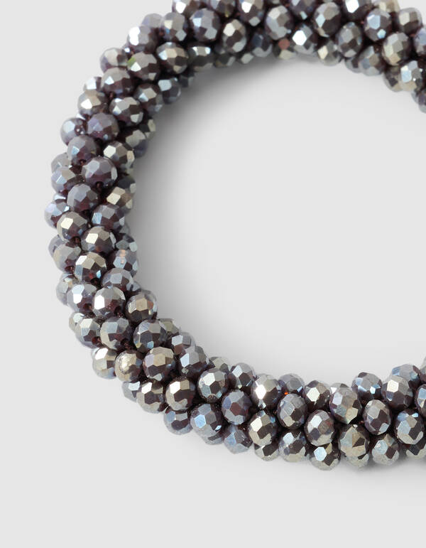 Beaded Haarelastiek Donkergrijs SHOEBY ACCESSOIRES