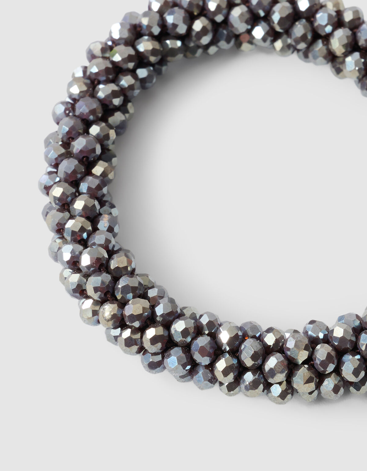 Beaded Haarelastiek Donkergrijs SHOEBY ACCESSOIRES