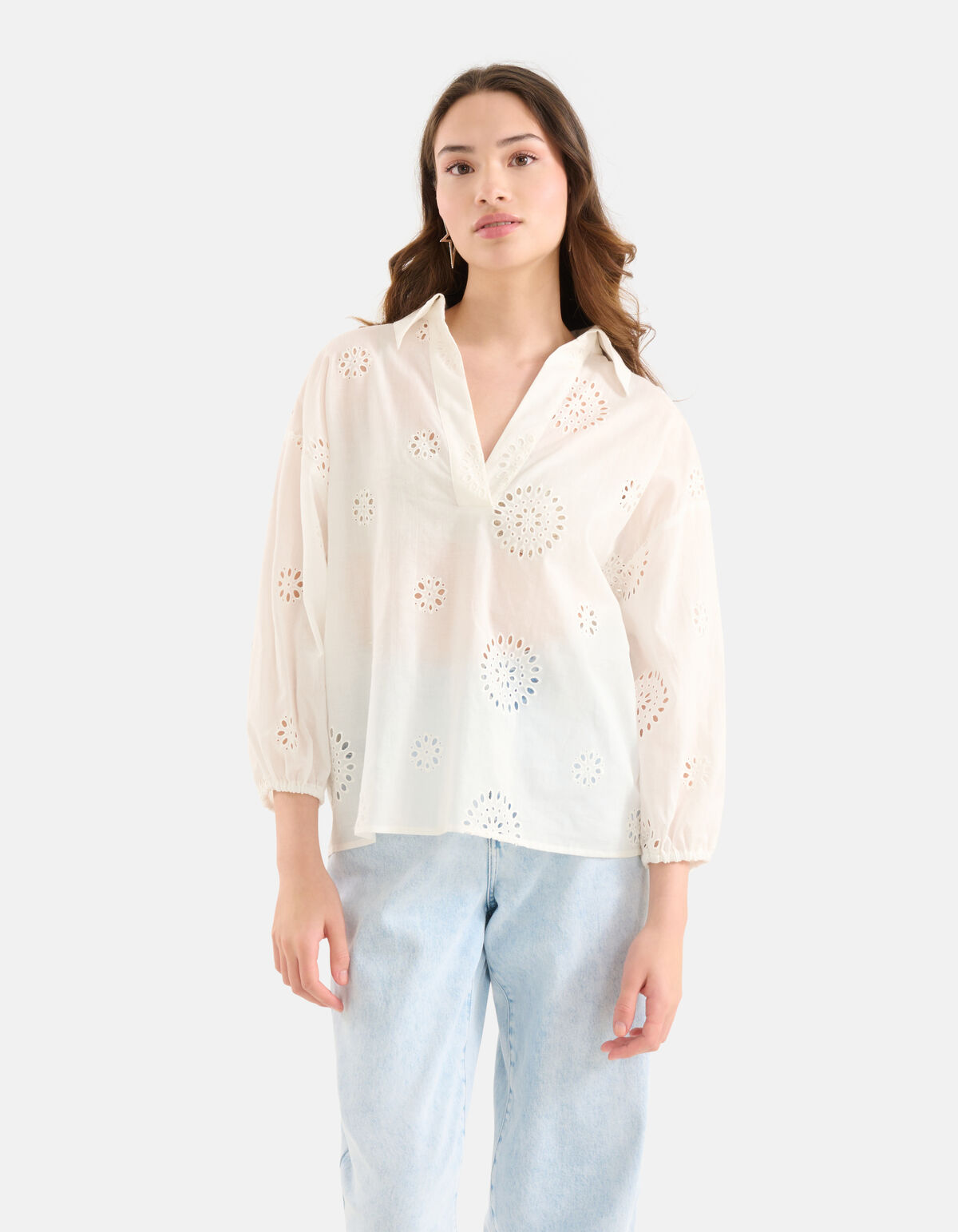 Broderie Blouse Wit SHOEBY WOMEN