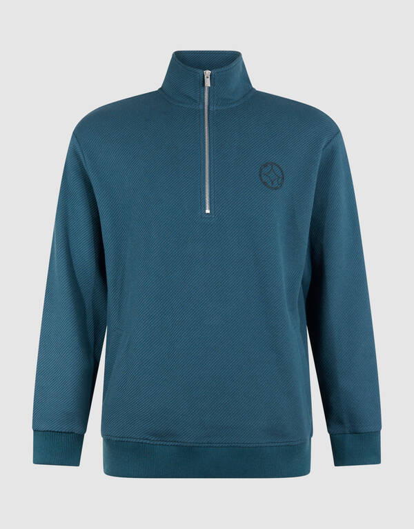 Half Zip Sweater Donkergroen SHOEBY MEN