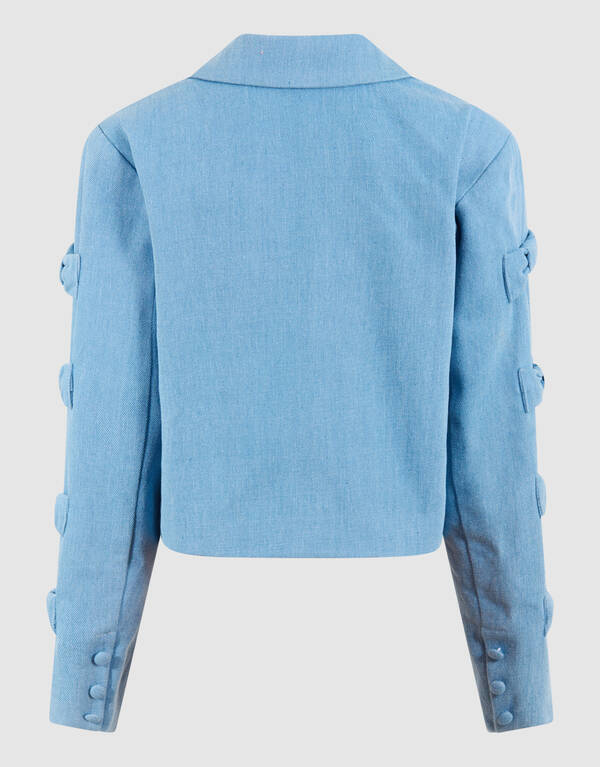 Cropped Strik Blazer Blauw SHOEBY GIRLS
