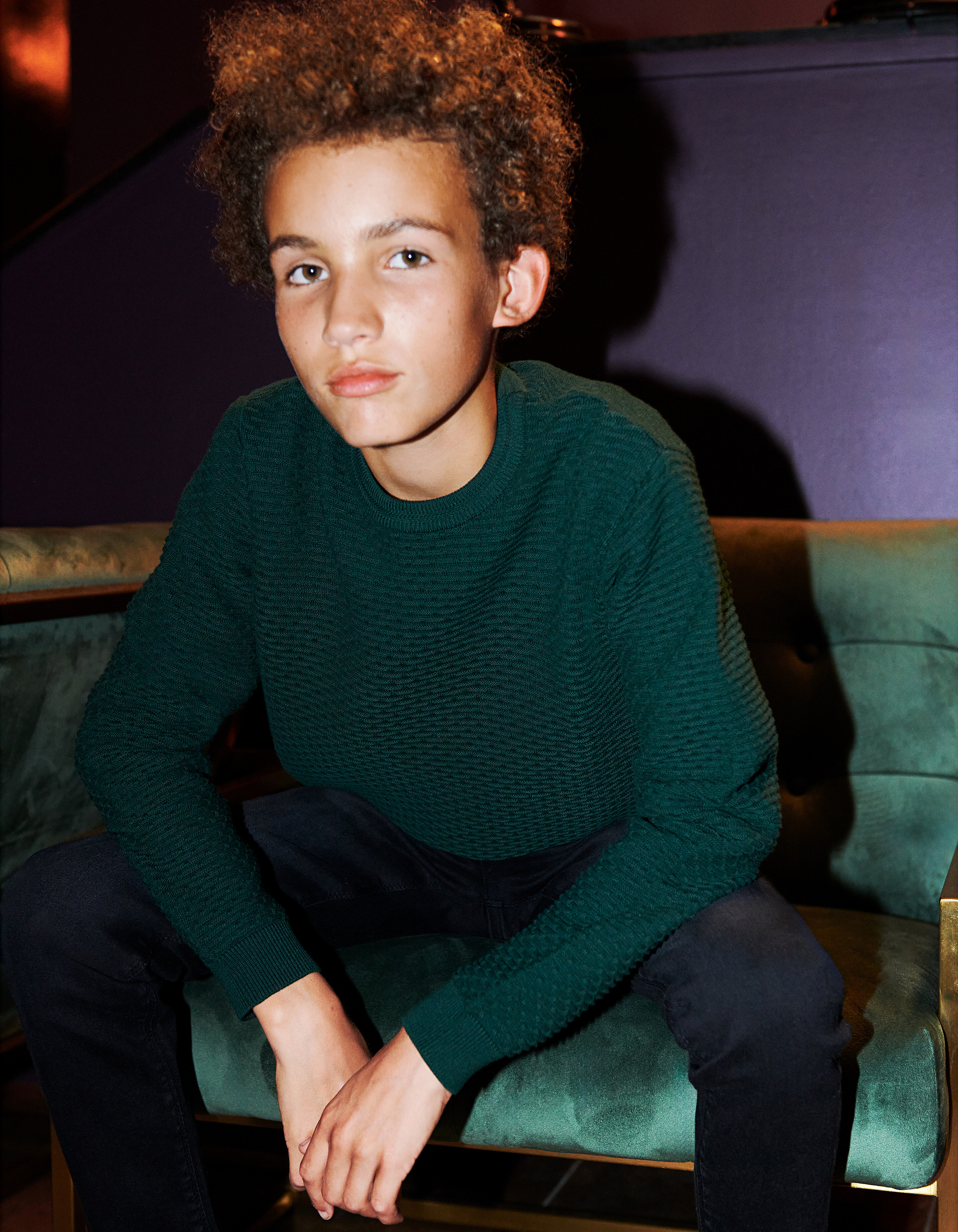 Structuur Trui Donkergroen SHOEBY BOYS