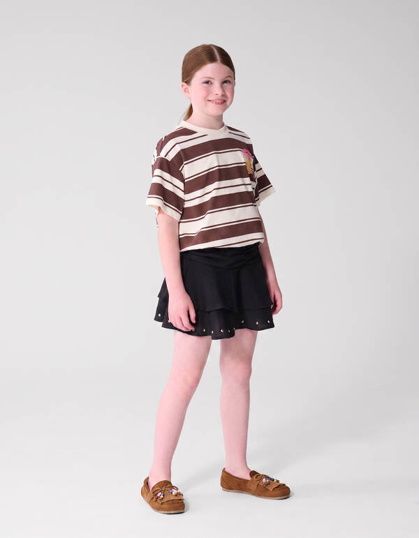 Ruffle Stud Rok Zwart SHOEBY GIRLS