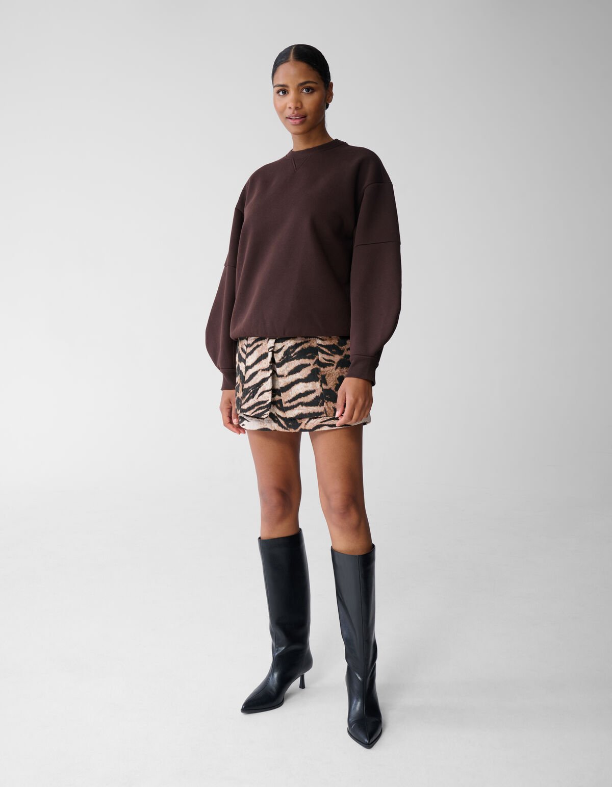 Big Sleeve Sweater Donkerbruin SHOEBY WOMEN