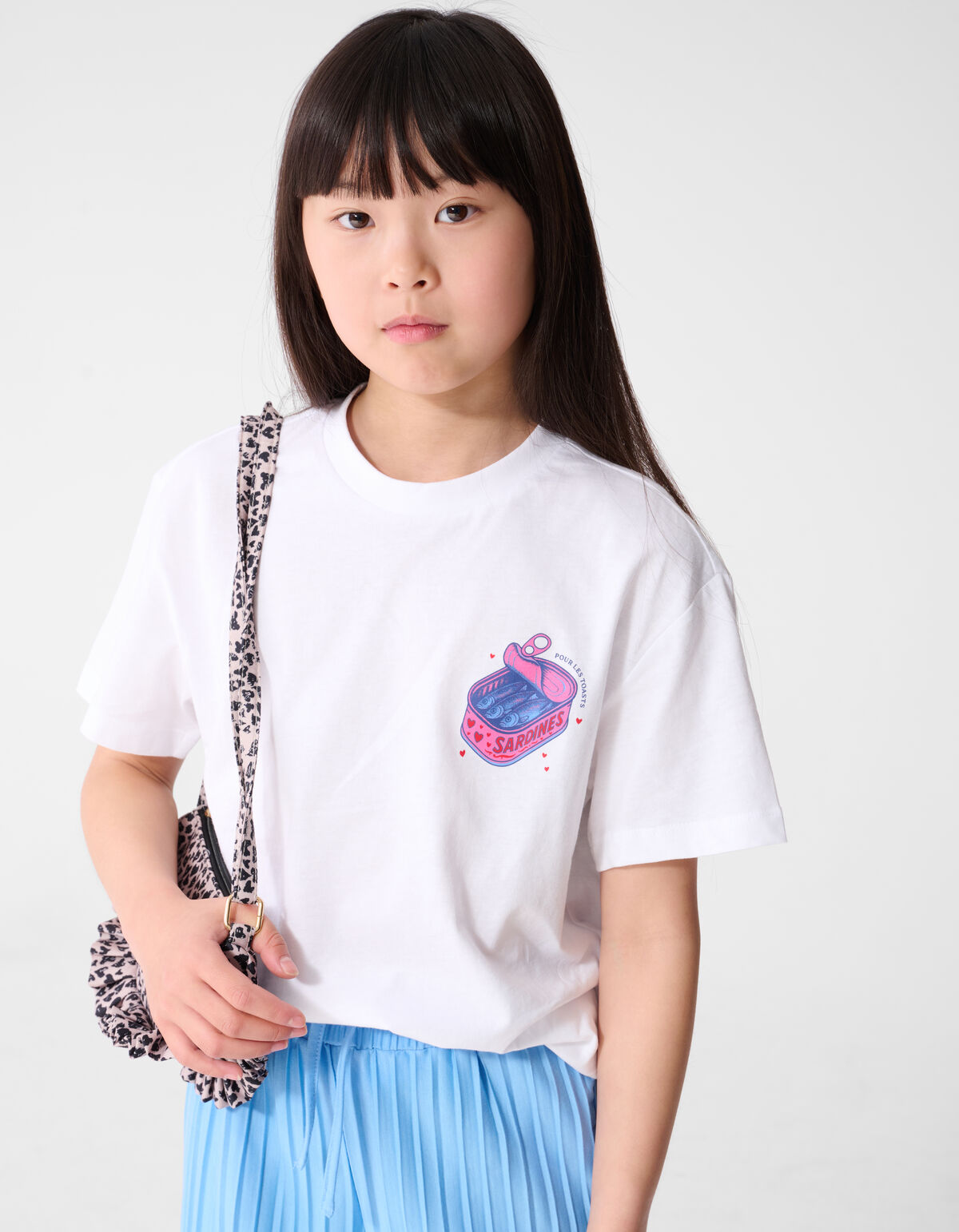 Sardines Artwork T-shirt Wit SHOEBY GIRLS