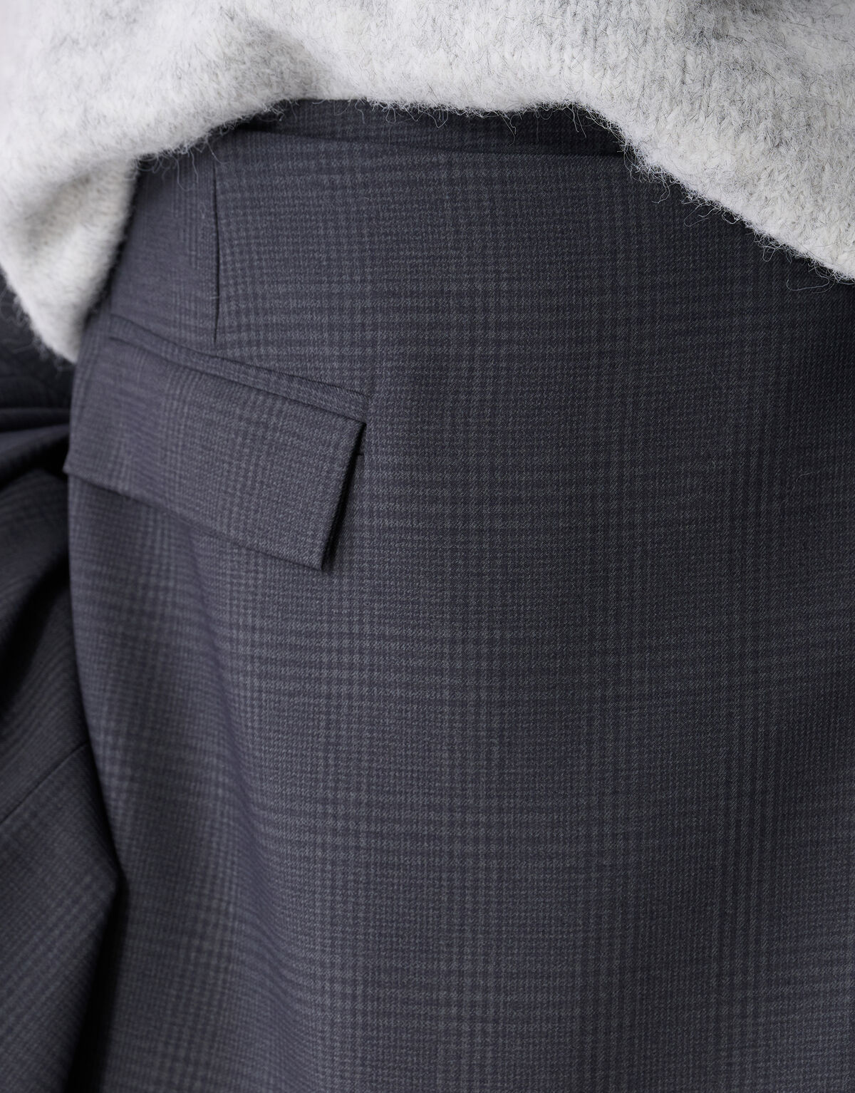 Ruiten Mini Rok Donkergrijs SHOEBY WOMEN