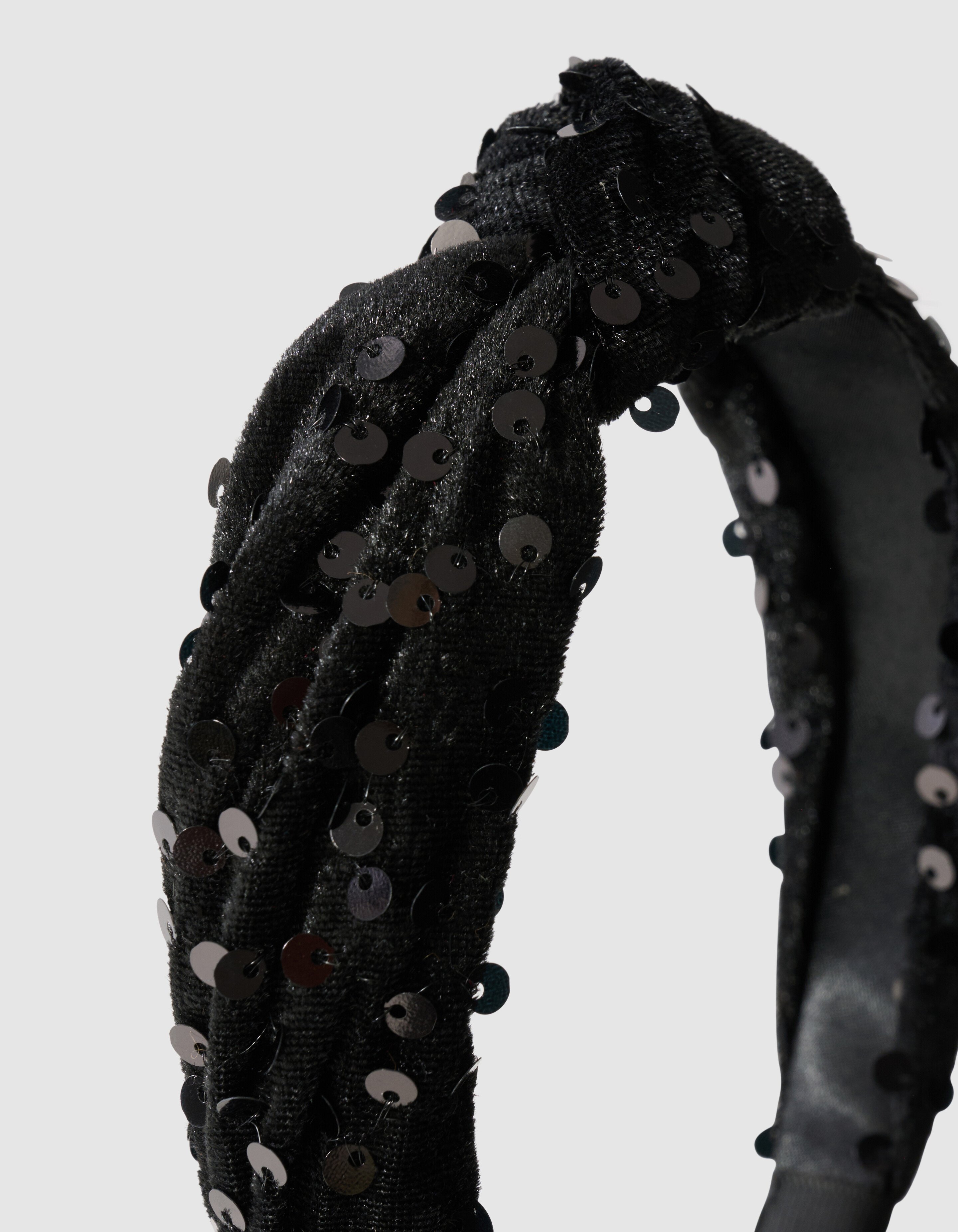 Velvet Pailletten Haarband Zwart SHOEBY ACCESSOIRES