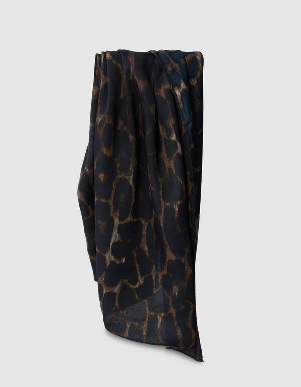 Satijnen Jaguar Sjaal Donkerbruin SHOEBY ACCESSOIRES