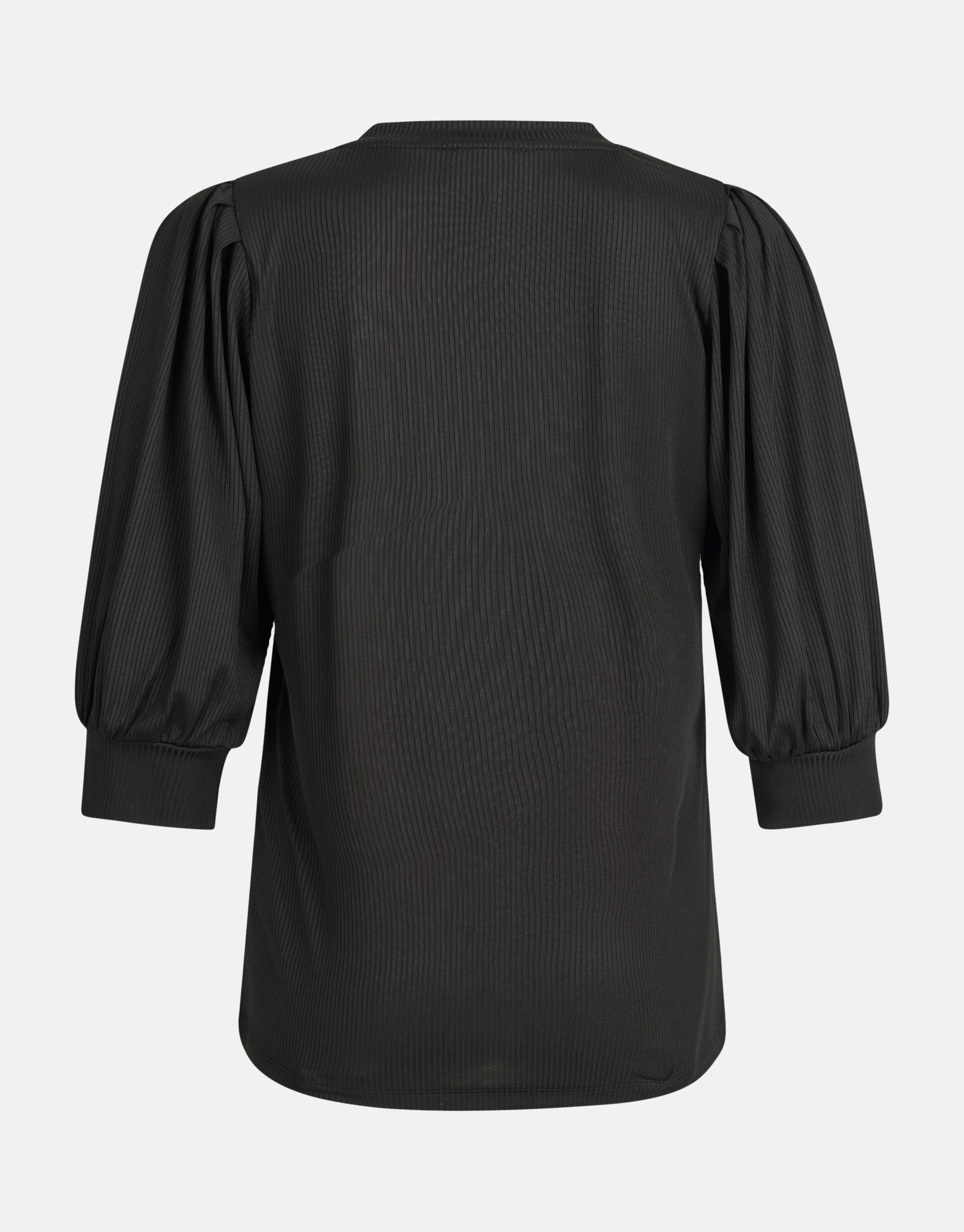 Rib V-hals Top Zwart SHOEBY WOMEN
